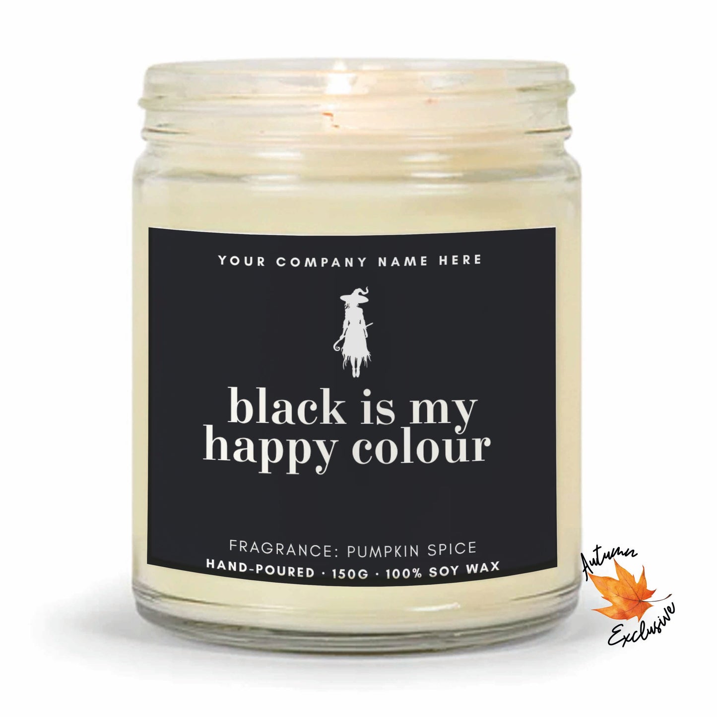 Autumn Collection | Black is My Happy Colour | Private Label Soy Candle | Personalised Candles (Copy) (Copy)