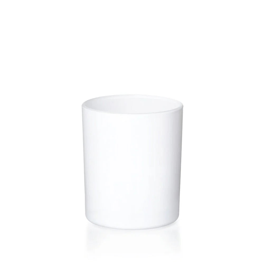 Add Your Own Design | White Matte Glass Vessel | Hand-Poured | Natural Soy Candle