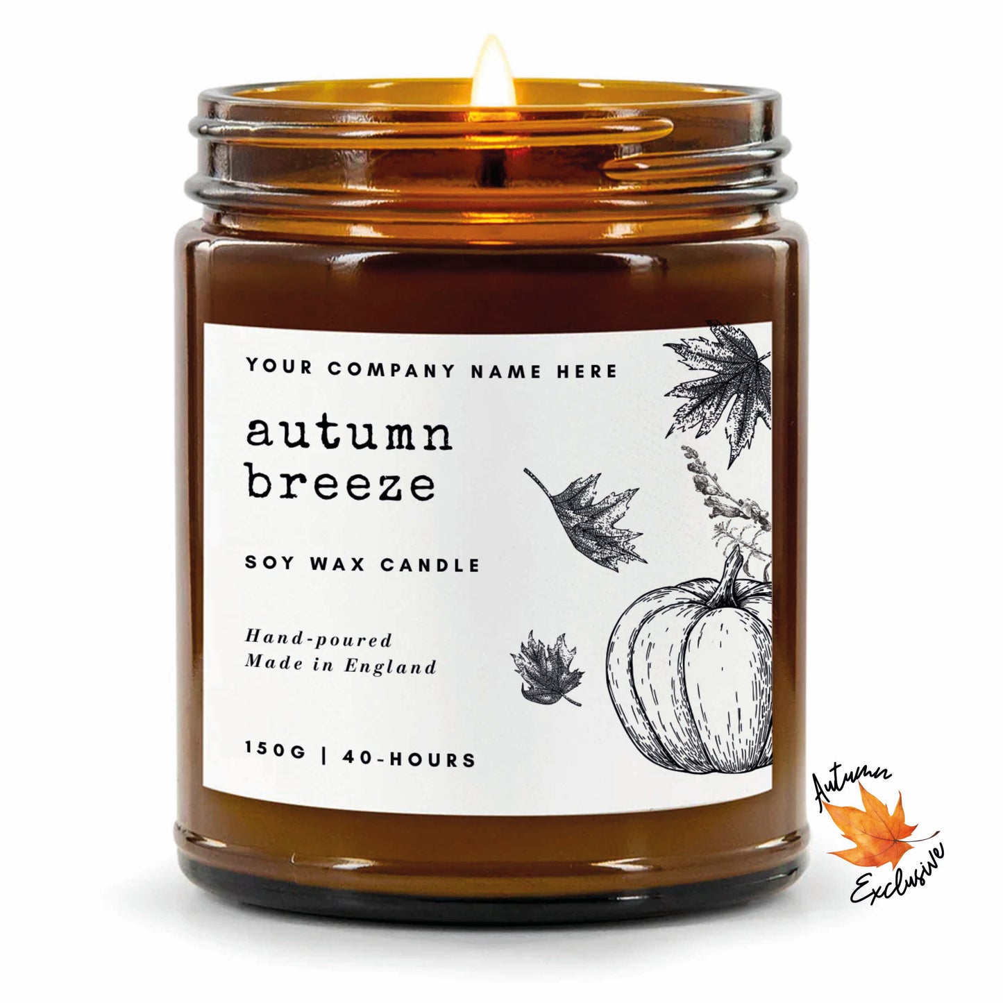 Stock Label Style 5 | Custom White Label Apothecary Candle | Private Label Soy Candle | Personalised Branding for Businesses