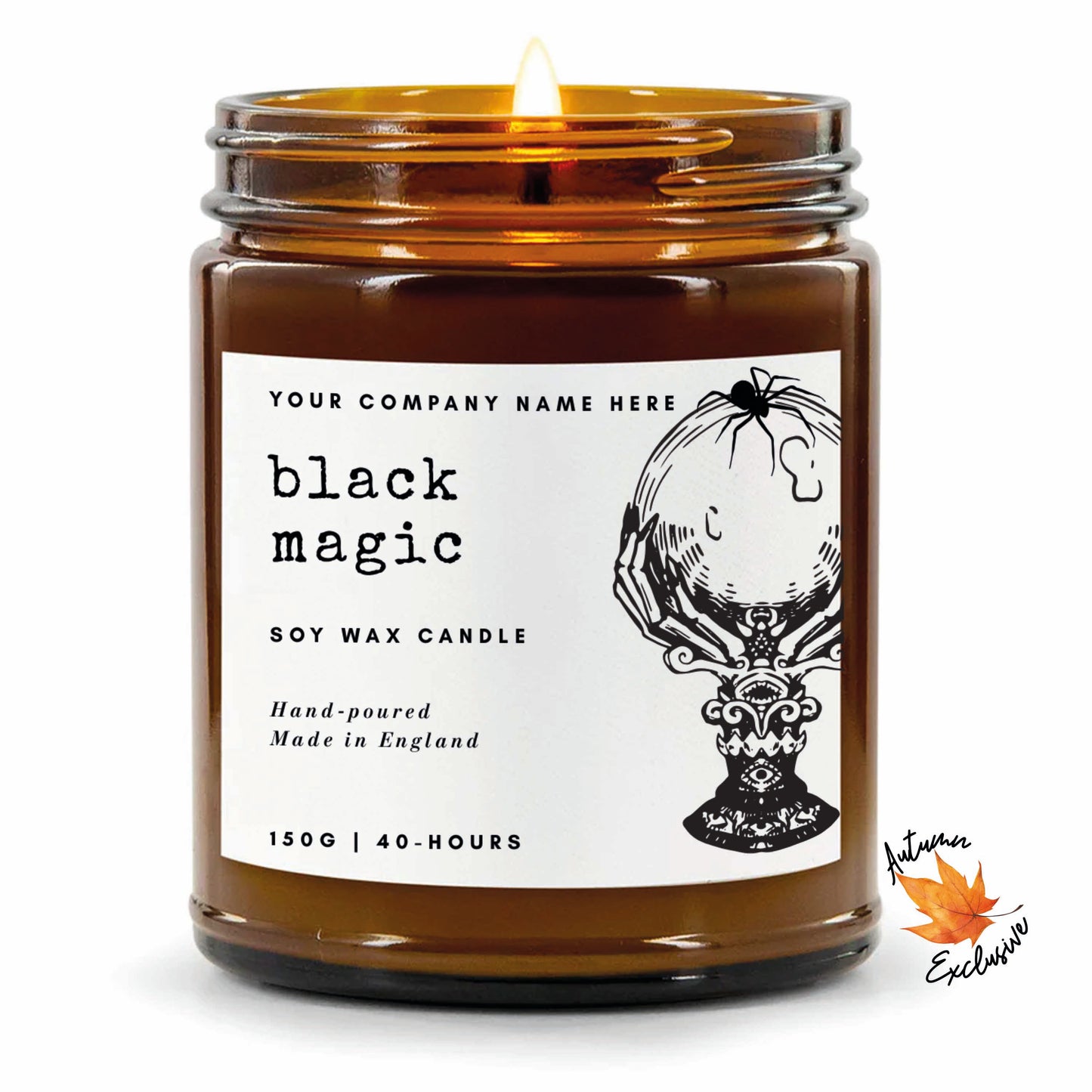 Stock Label Style 5 | Custom White Label Apothecary Candle | Private Label Soy Candle | Personalised Branding for Businesses