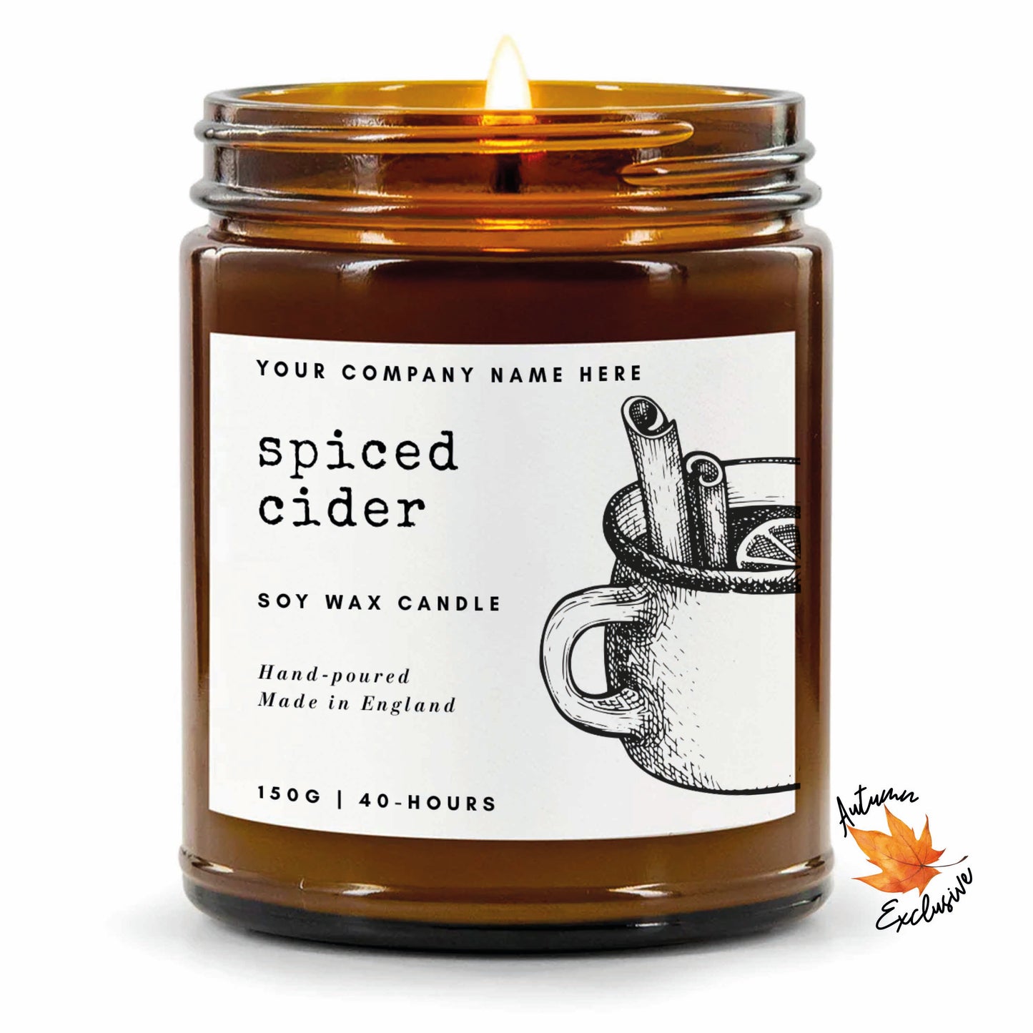 Stock Label Style 5 | Custom White Label Apothecary Candle | Private Label Soy Candle | Personalised Branding for Businesses