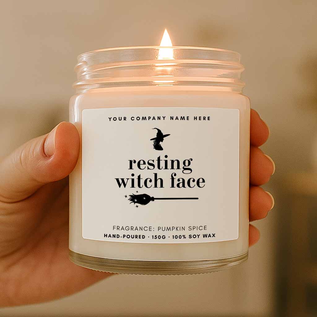 Autumn Collection | Resting Witch Face | Private Label Soy Candle | Personalised Candles (Copy)