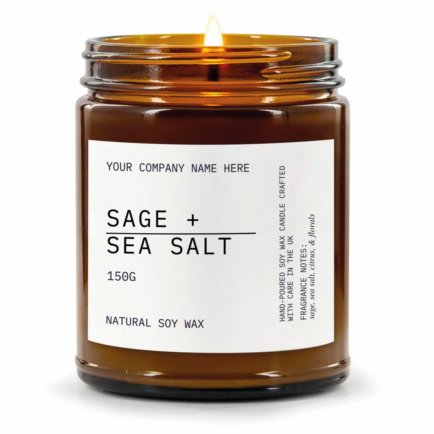 Stock Label Style 6 | Custom White Label Apothecary Candle | Private Label Soy Candle | Personalised Branding for Businesses