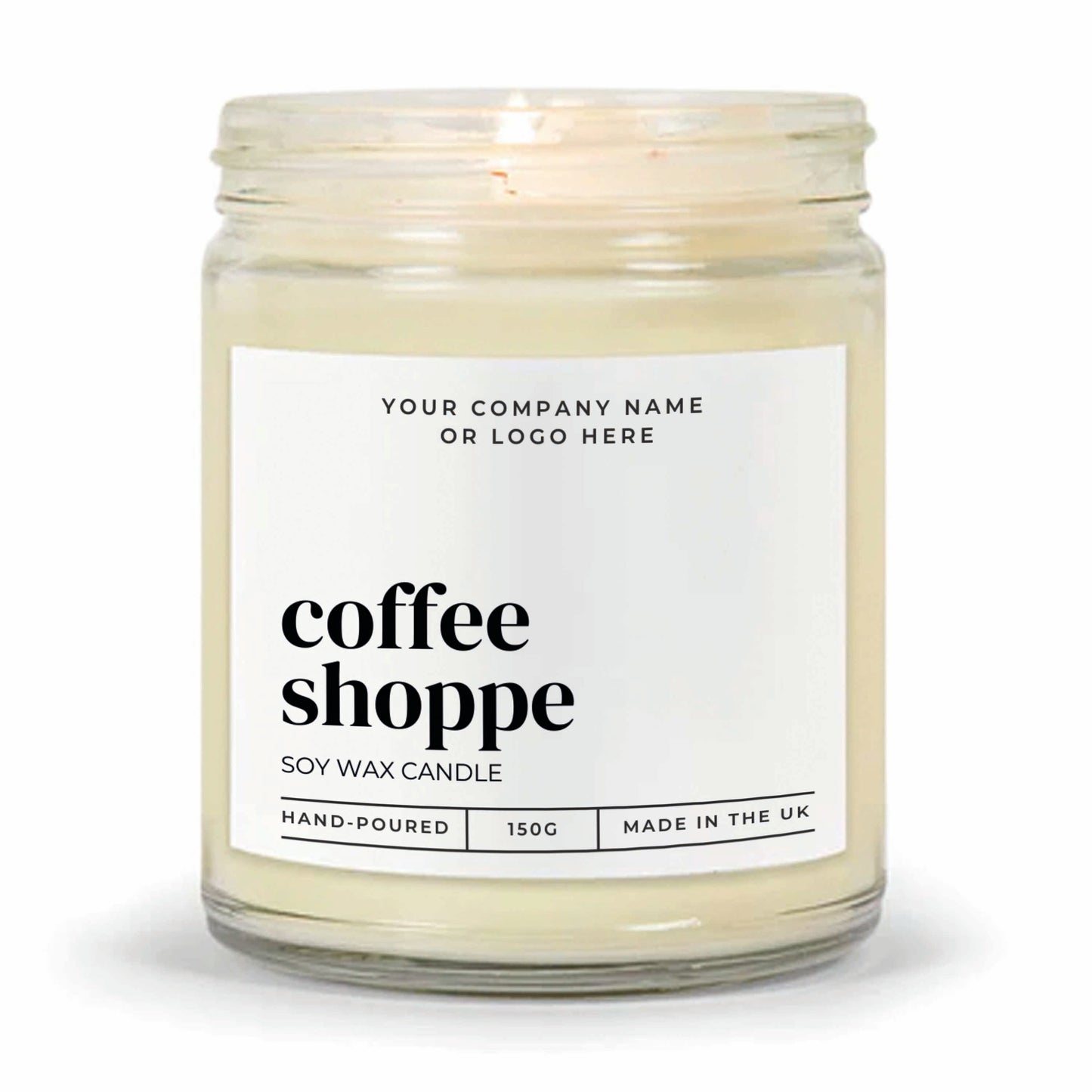 Stock Label Style 4 | Custom White Label Clear Jar Candle | Private Label Soy Candle | Personalised Branding for Businesses