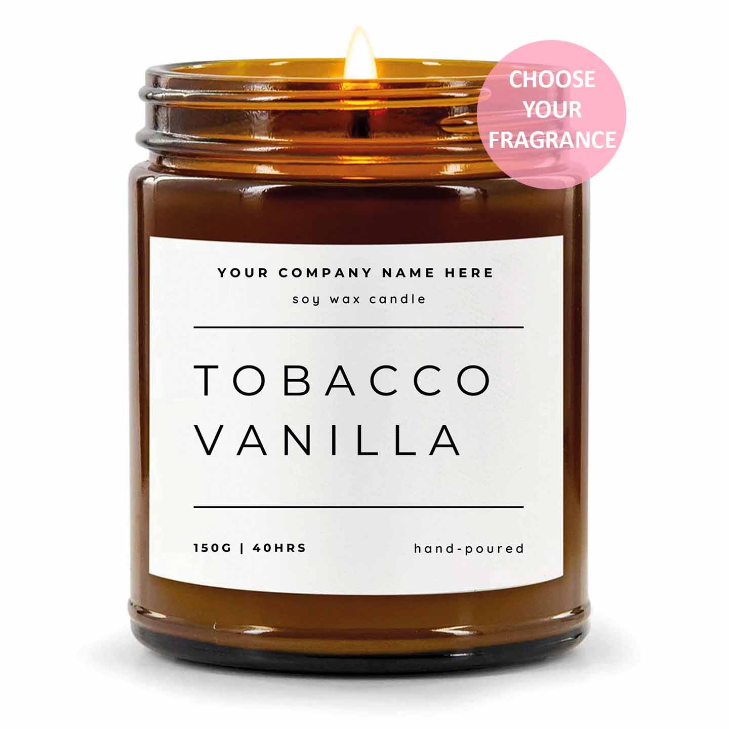 Stock Label Style 2 | Custom White Label Apothecary Candle | Private Label Soy Candle | Personalised Branding for Businesses