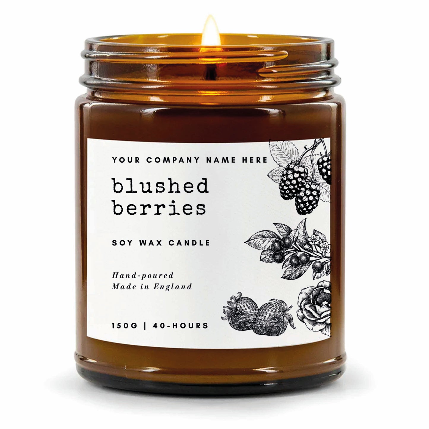 Stock Label Style 5 | Custom White Label Apothecary Candle | Private Label Soy Candle | Personalised Branding for Businesses