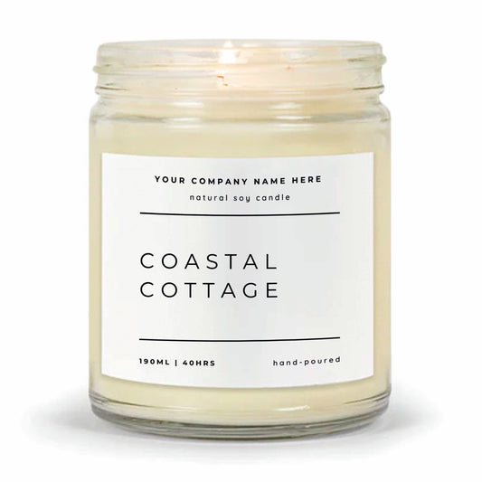 Stock Label 1 | Clear Glass Jar | Hand-Poured | Natural Soy Candle