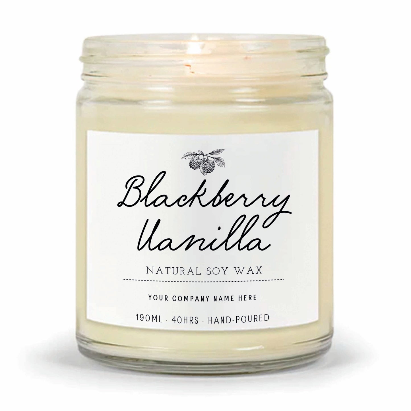 Stock Label 4 | Clear Glass Jar | Hand-Poured | Natural Soy Candle