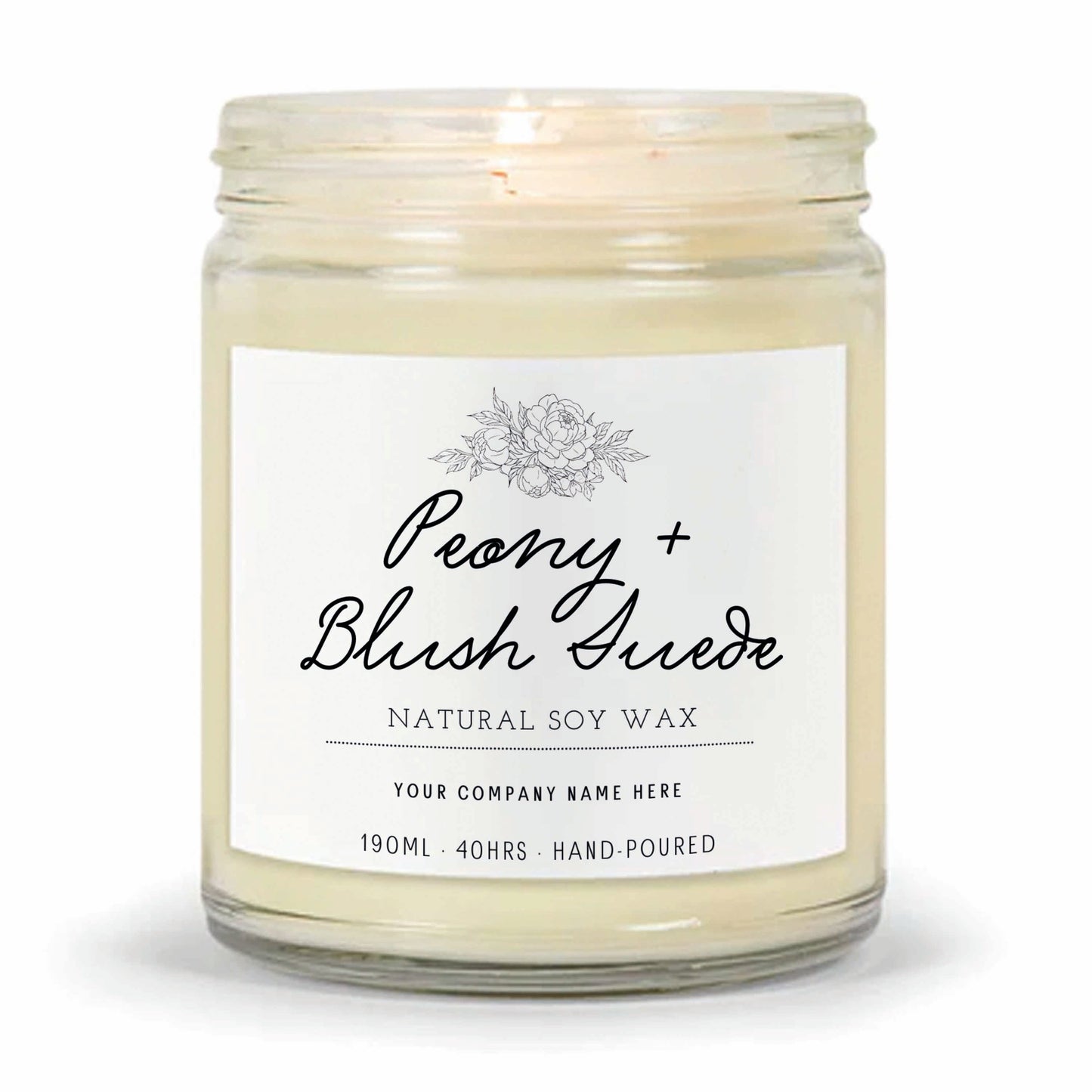 Stock Label 4 | Clear Glass Jar | Hand-Poured | Natural Soy Candle