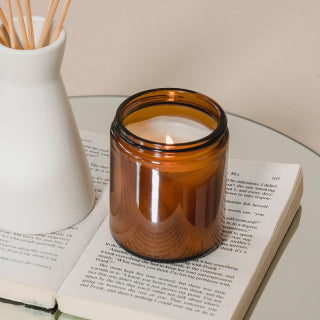 Stock Label | Pumpkin Spice | Amber Glass Jar | Hand-Poured | Natural Soy Candle