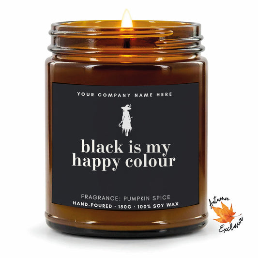Autumn Collection | Black is My Happy Colour | Private Label Soy Candle | Personalised Candles (Copy) (Copy)