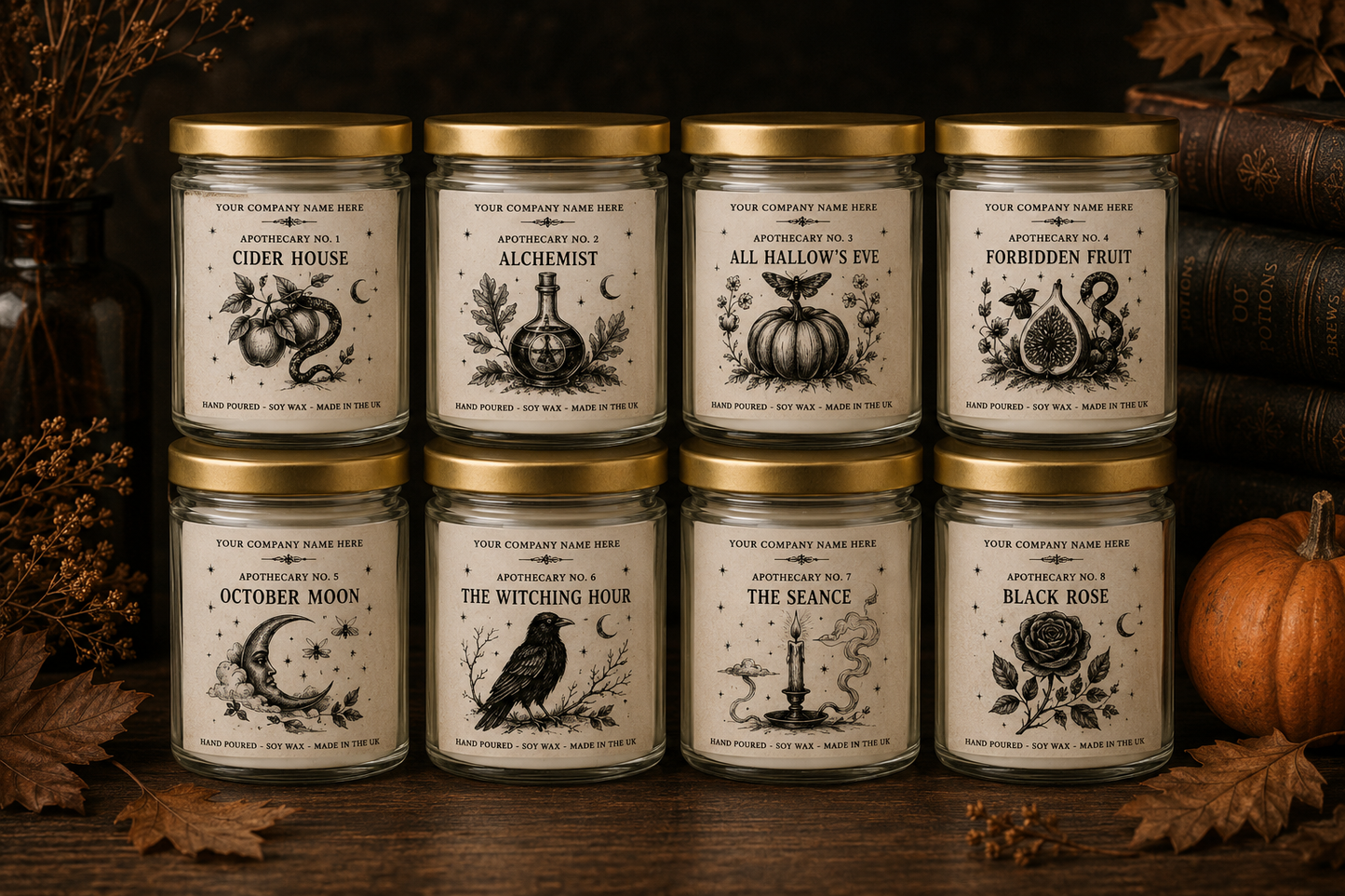Apothecary Collection | Autumnal Candles | Private Label Soy Candle | Personalised Candles