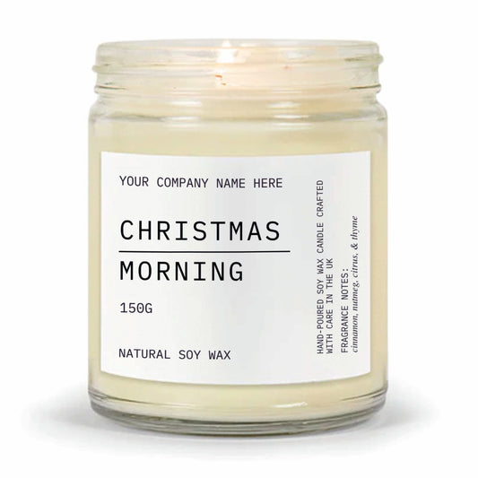 Stock Label Style 6 | Custom White Label Clear Jar Candle | Private Label Soy Candle | Personalised Branding for Businesses