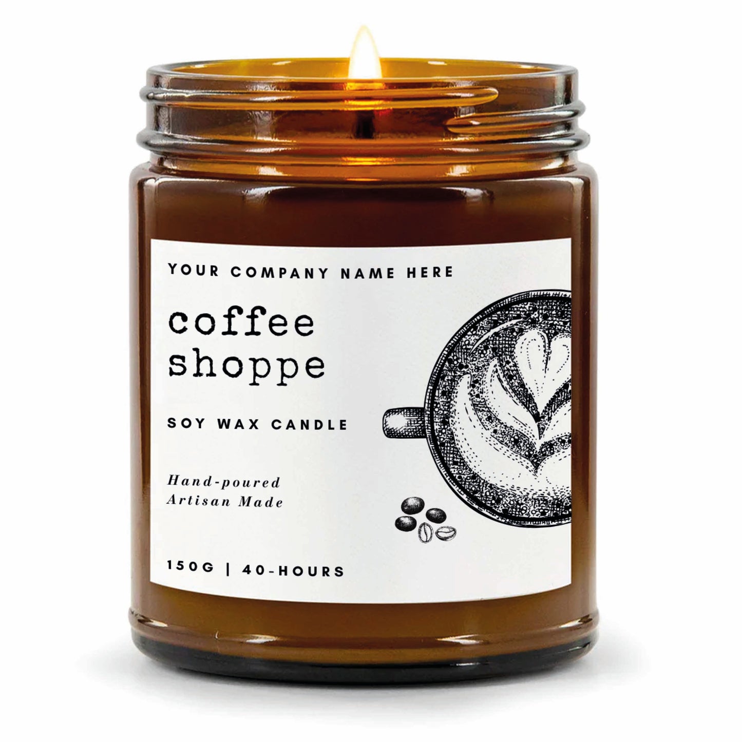 Stock Label Style 5 | Custom White Label Apothecary Candle | Private Label Soy Candle | Personalised Branding for Businesses