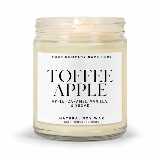 Stock Label | Toffee Apple | Clear Glass Jar | Hand-Poured | Natural Soy Candle