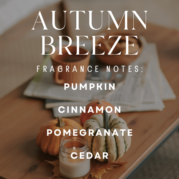 Stock Label | Autumn Breeze | Amber Glass Jar | Hand-Poured | Natural Soy Candle