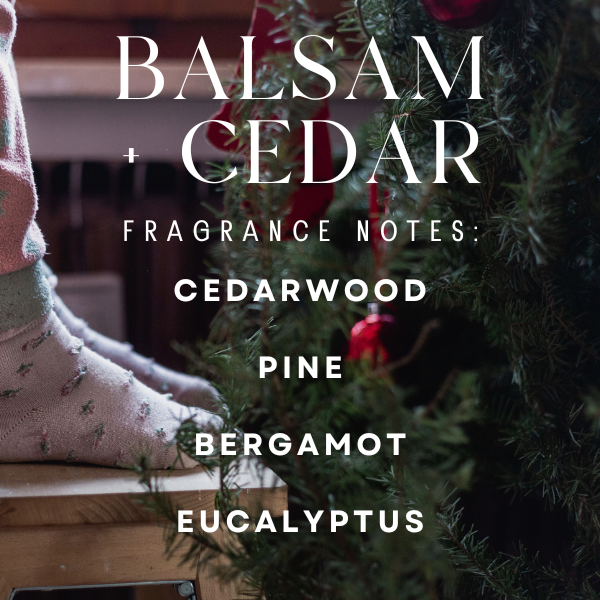 Stock Label | Balsam + Cedar | Clear Glass Jar | Hand-Poured | Natural Soy Candle