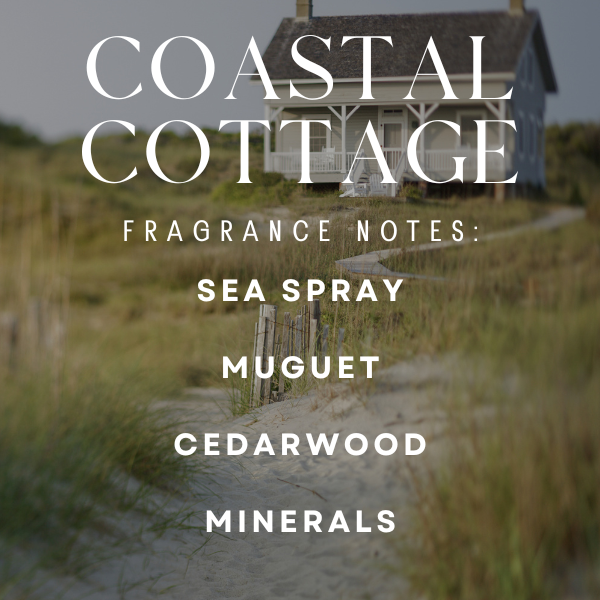 Stock Label | Coastal Cottage | Clear Glass Jar | Hand-Poured | Natural Soy Candle