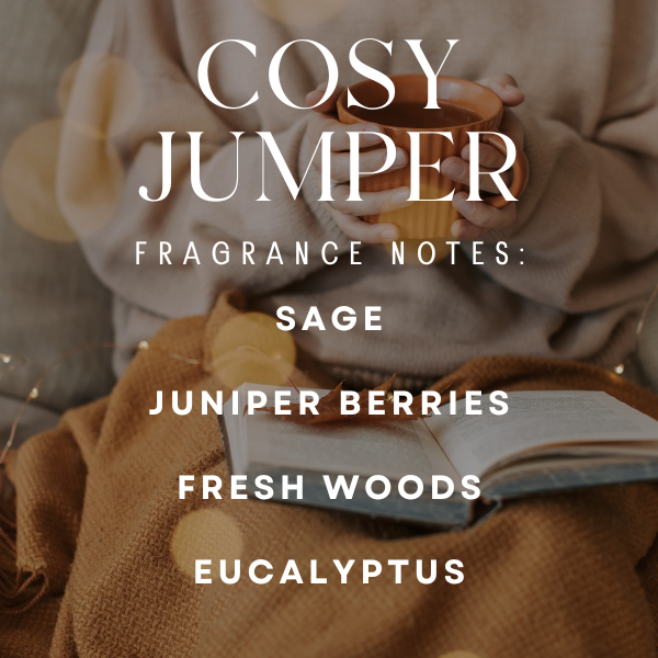 Stock Label | Cosy Jumper | Amber Glass Jar | Hand-Poured | Natural Soy Candle