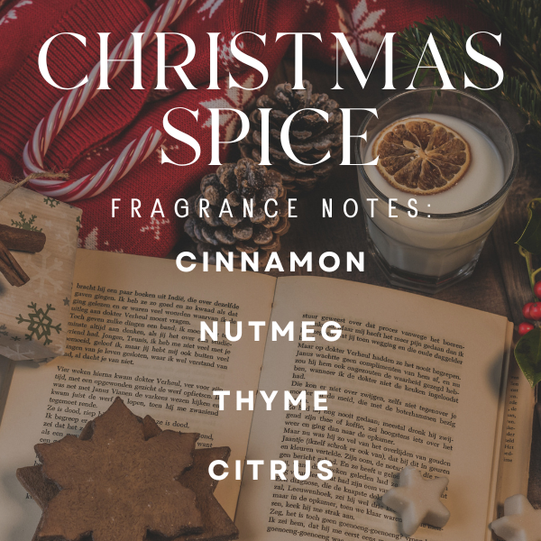 Stock Label | Christmas Spice | Amber Glass Jar | Hand-Poured | Natural Soy Candle