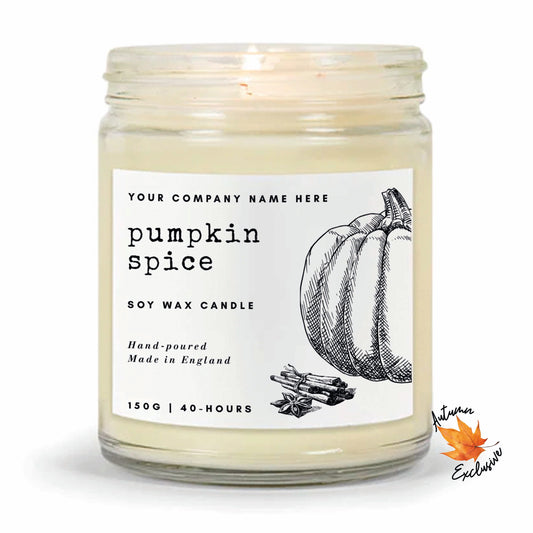Stock Label Style 5 | Custom White Label Clear Jar Candle | Private Label Soy Candle | Personalised Branding for Businesses