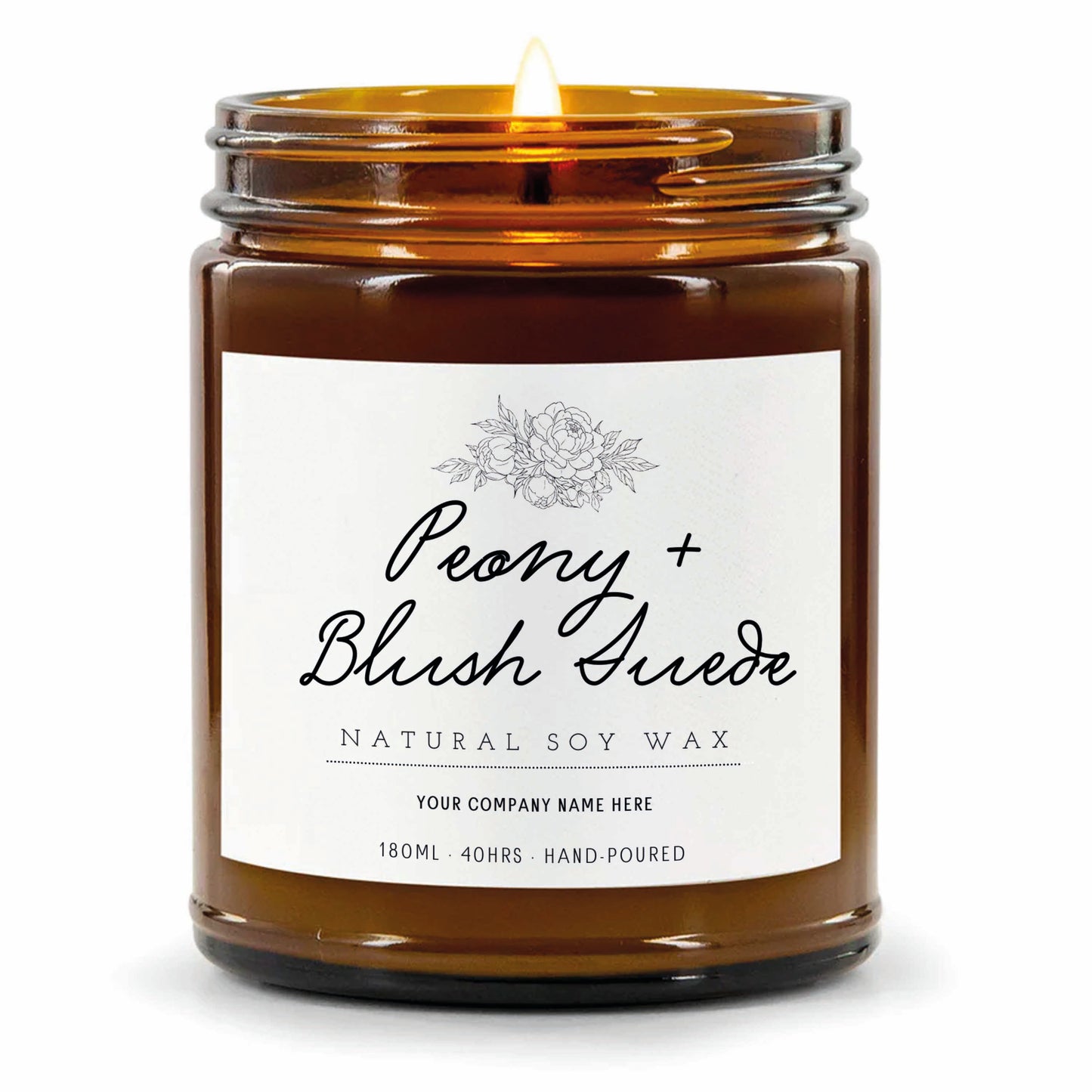 Stock Label 4 | Amber Glass Jar | Hand-Poured | Natural Soy Candle