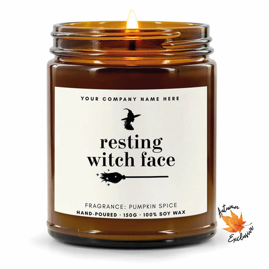 Autumn Collection | Resting Witch Face | Private Label Soy Candle | Personalised Candles (Copy)