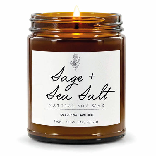 Stock Label 4 | Amber Glass Jar | Hand-Poured | Natural Soy Candle