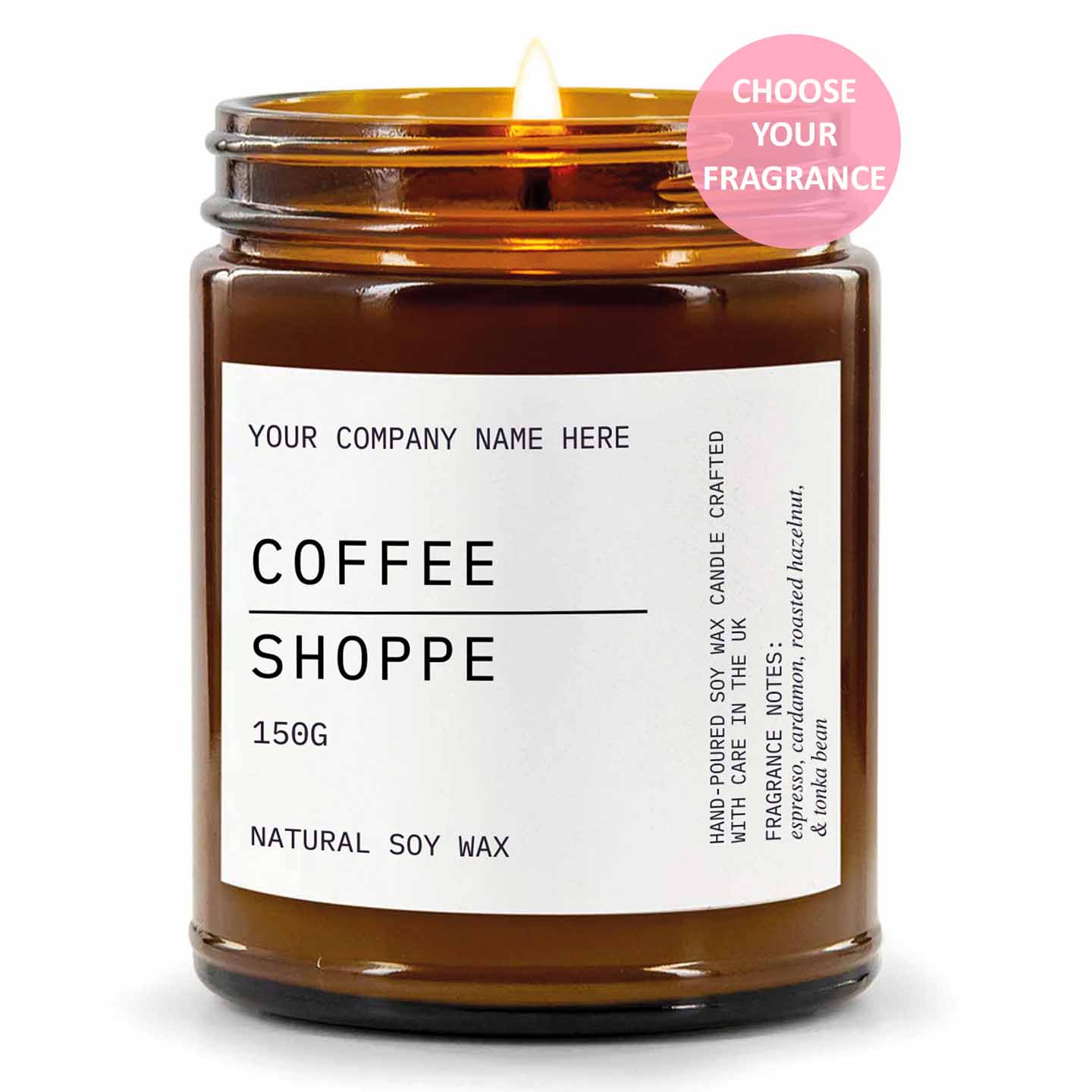 Stock Label Style 6 | Custom White Label Apothecary Candle | Private Label Soy Candle | Personalised Branding for Businesses